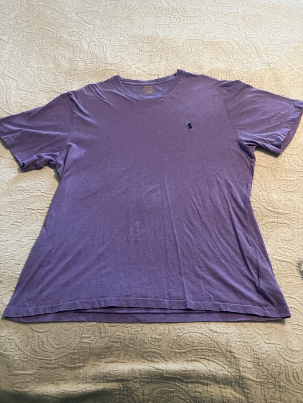 Polo by Ralph Lauren Purple Crewneck Tee with Navy Pony